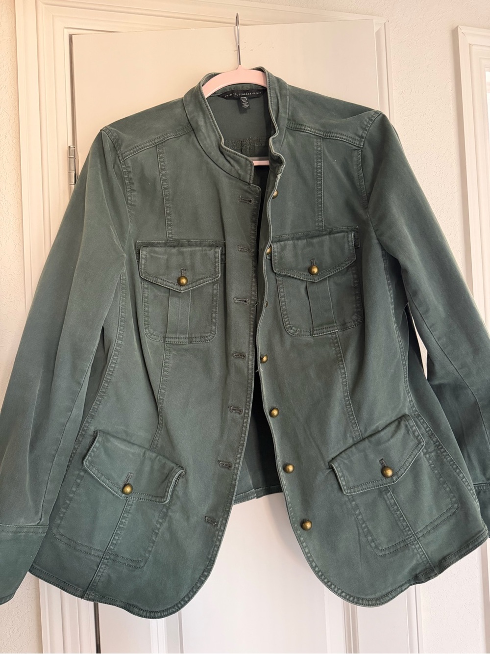 WHBM Military-Style Green Cotton Jacket